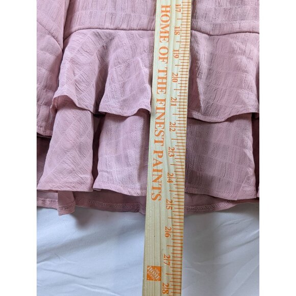 Altard State Blush Pink Sleeveless Wrap Dress Tie Waist Ruffle Hem Rouched NWT - Picture 6 of 12